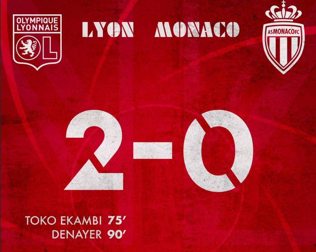 法甲战报：里昂2-0击败摩纳哥，排名反超对手