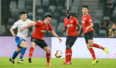 中甲球队陕西长安竞技1-2不敌上海海港，无缘足协杯八强