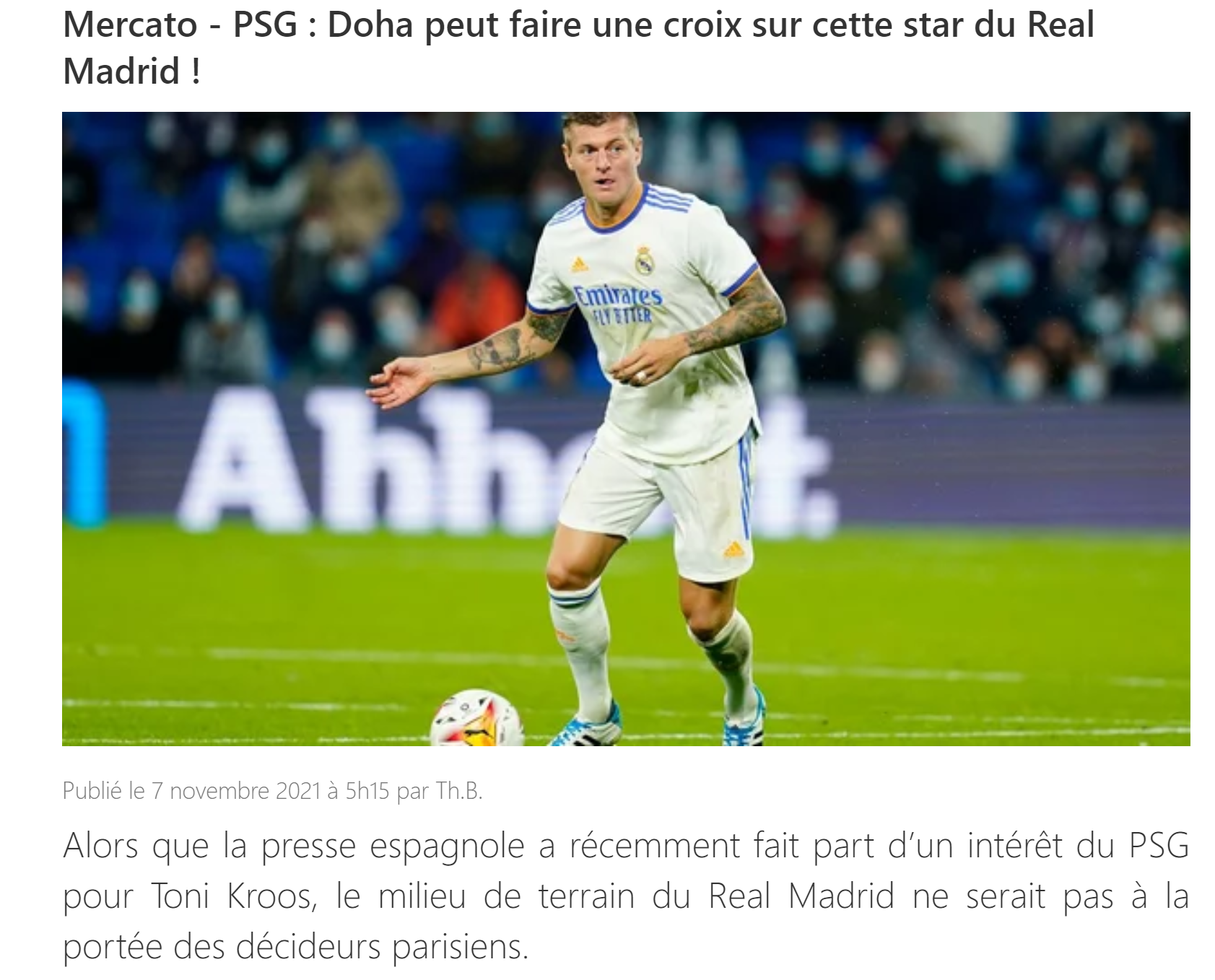 Le10sport：巴黎已经放弃引入克罗斯