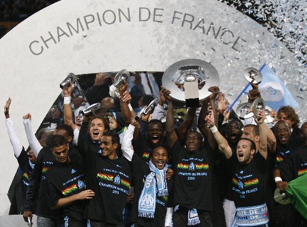 马赛夺得过几次法甲冠军