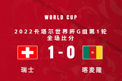 瑞士1-0喀麦隆