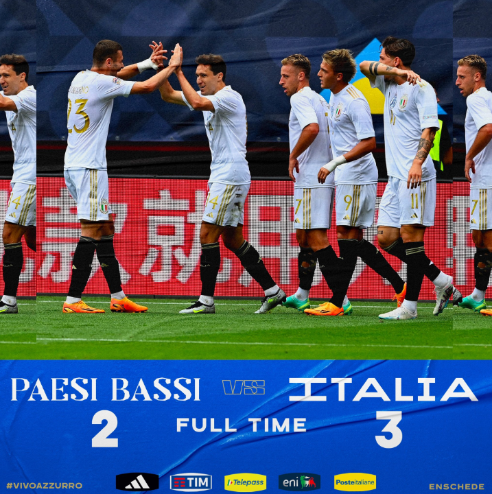 荷兰2-3意大利，意大利击败荷兰，收获本届欧国联季军