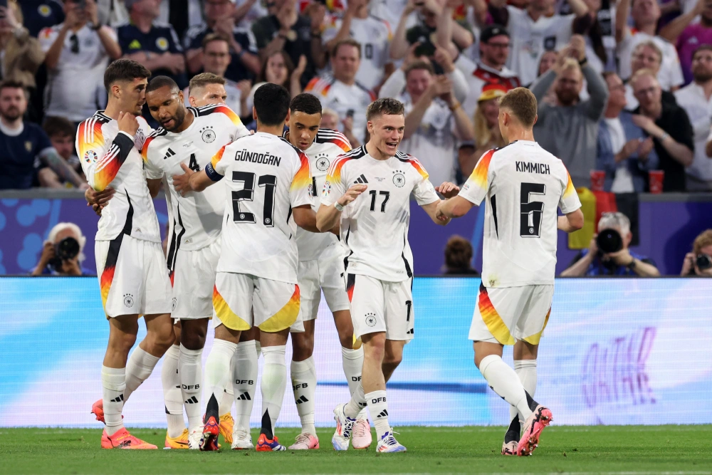 欧洲杯德国以5-1战胜苏格兰，维尔茨进球，穆西亚拉建功1