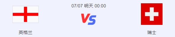 7月7日欧洲杯1/4决赛：英格兰和瑞士谁能晋级半决赛?