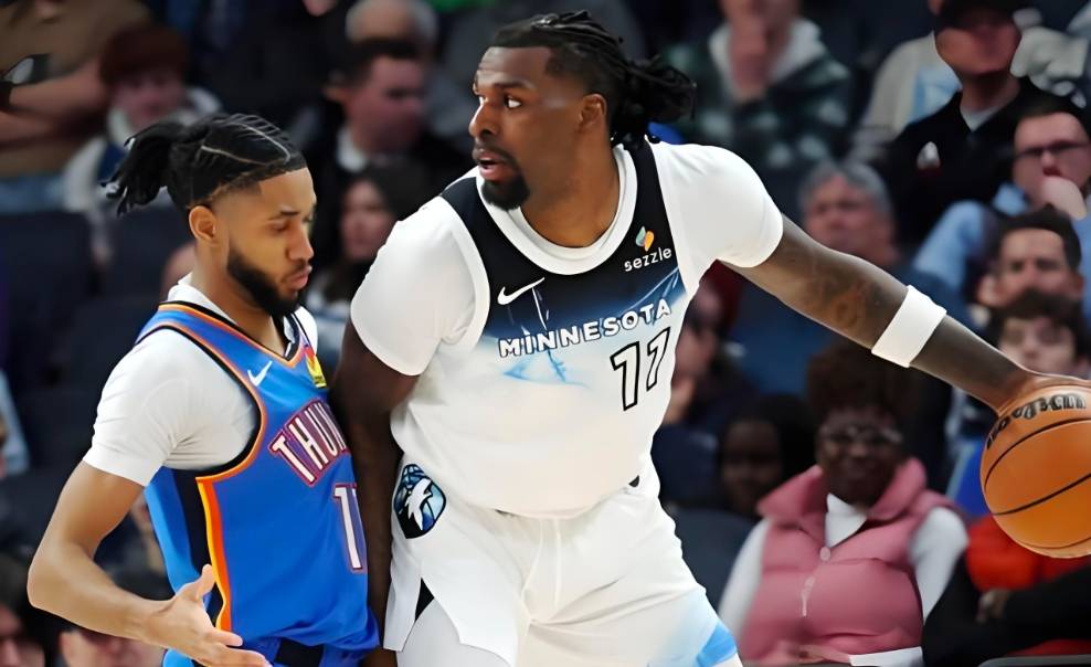 NBA战报:森林狼143-101雷霆,系列赛大比分扳成1-2